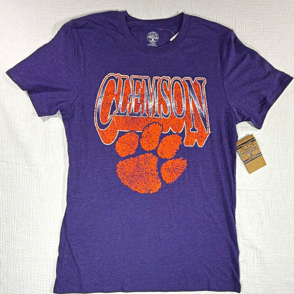 Rivalry Threads Clemson Tigers Purple/Orange Graphic T-Shirt Shirt Size S